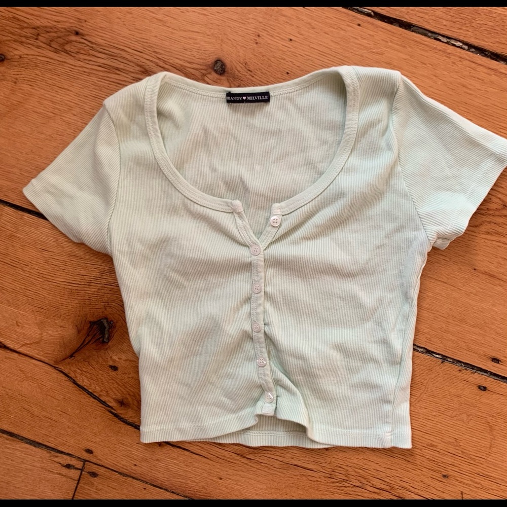 Brandy Melville crop light green top